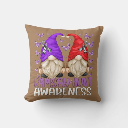 Cute Ramsay Hunt Syndrome Gnomes For Facial Palsy Throw Pillow