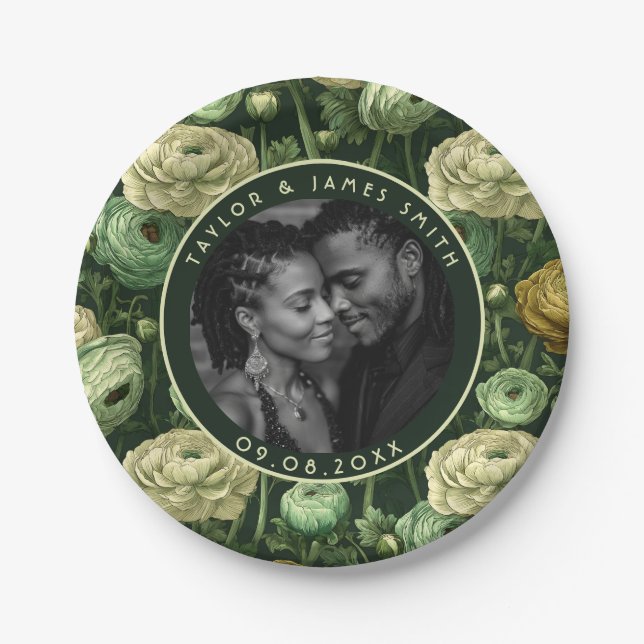 Cute Ranunculus Plates For Reception Party (Front)