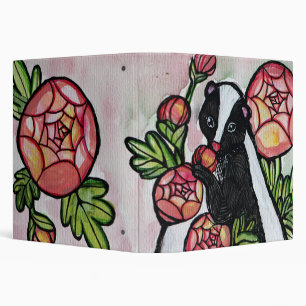 Cute Ranunculus Skunk Lovers Pink Flowers 3 Ring Binder