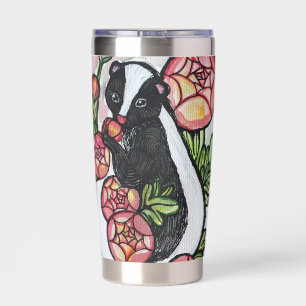Cute Ranunculus Skunk Lovers Pink Flowers          Insulated Tumbler