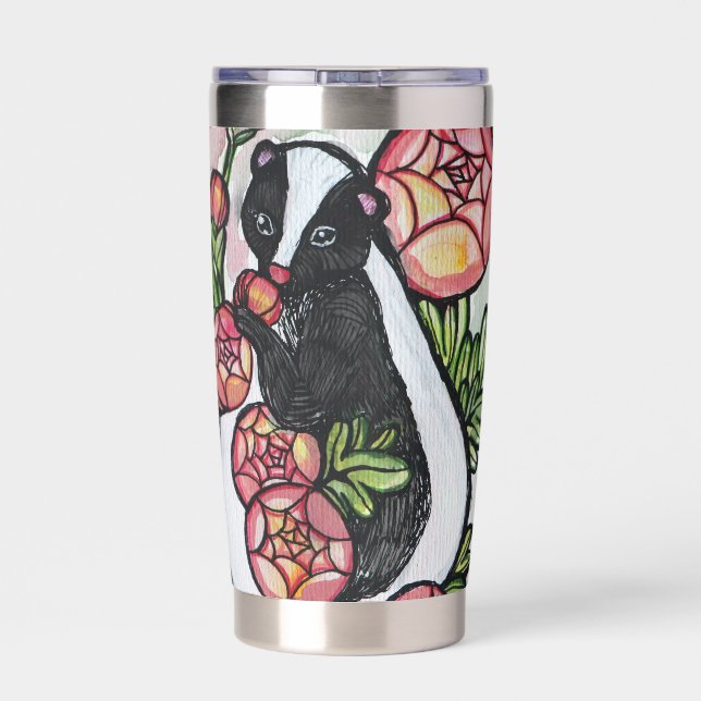 Cute Ranunculus Skunk Lovers Pink Flowers          Insulated Tumbler (Back)