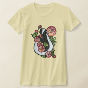 Cute Ranunculus Skunk Lovers Pink Flowers T-Shirt