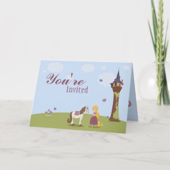 Cute Rapunzel Tower Girl's Birthday Party Invite by Jamene at Zazzle