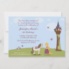 Cute rapunzel tower girl's birthday party invite
