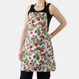 Cute Raspberries Watercolor  Apron