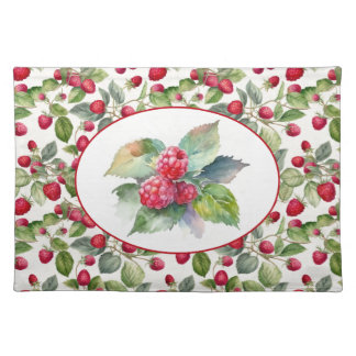 Cute Raspberries Watercolor Cloth Placemat
