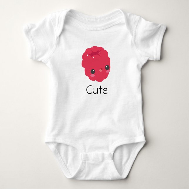 Cute raspberry baby grow baby bodysuit (Front)