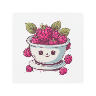 CUTE RASPBERRY METAL PRINT
