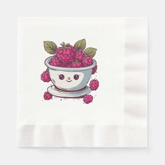 CUTE RASPBERRY NAPKINS (Front)