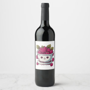 CUTE RASPBERRY WINE LABEL