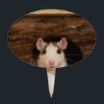 Cute Rat Cake Topper<br><div class="desc">Cute rat peeking out of his home.</div>