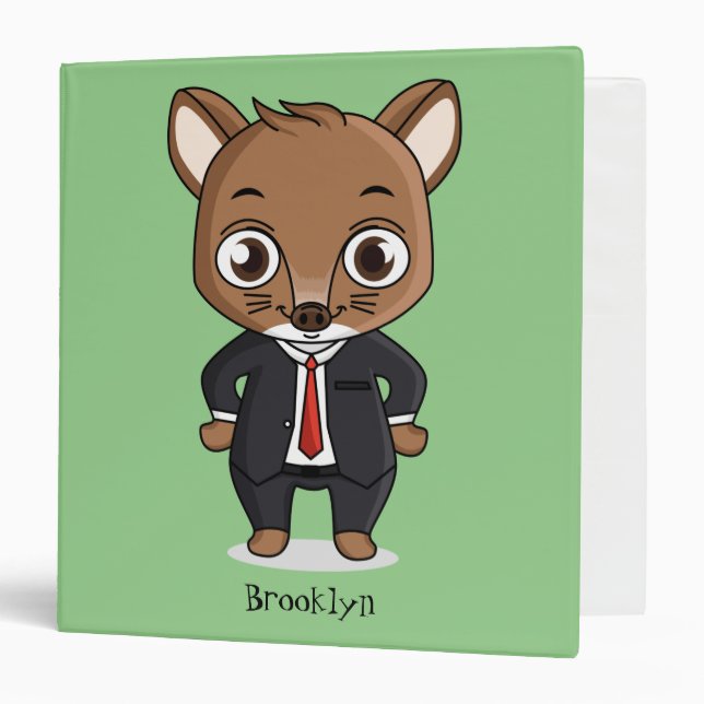 Cute rat cartoon illustration 3 ring binder (Front/Inside)