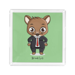 Cute rat cartoon illustration acrylic tray