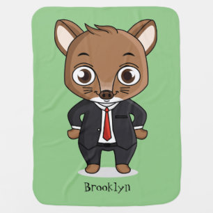 Cute rat cartoon illustration baby blanket