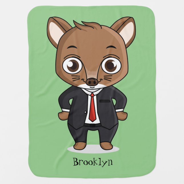 Cute rat cartoon illustration baby blanket (Front)