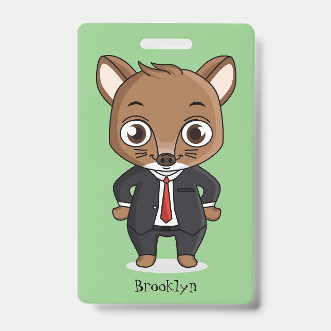 Cute rat cartoon illustration badge (Front)