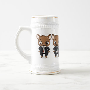 Cute rat cartoon illustration beer stein