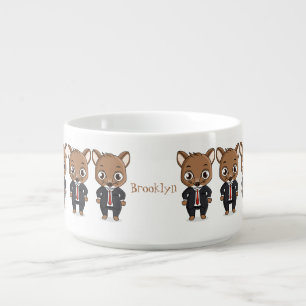 Cute rat cartoon illustration bowl