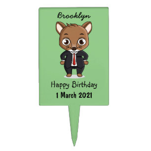 Cute rat cartoon illustration cake topper