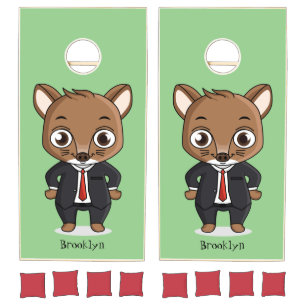 Cute rat cartoon illustration cornhole set