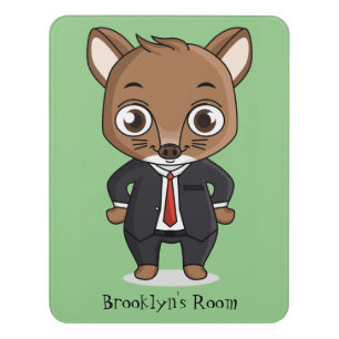 Cute rat cartoon illustration door sign