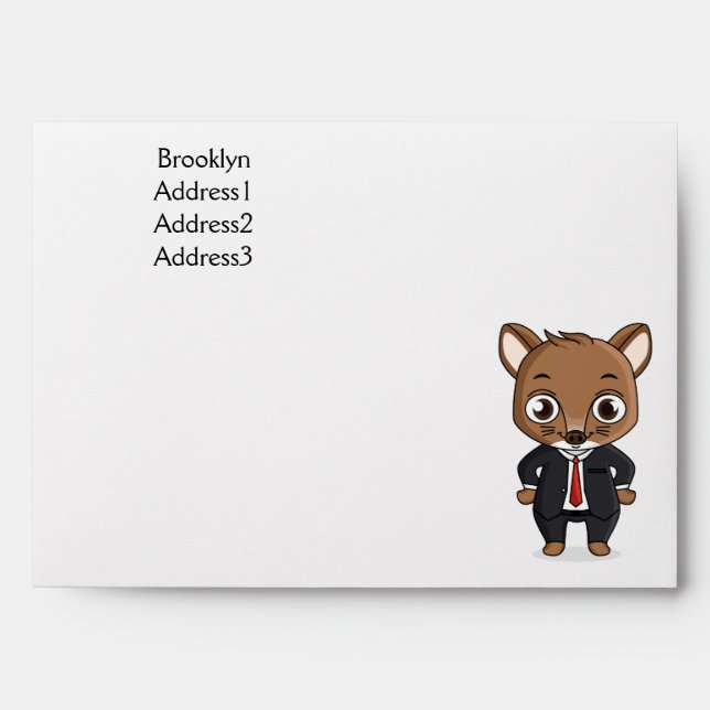 Cute rat cartoon illustration envelope (Front)