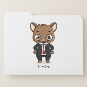 Cute rat cartoon illustration file folder
