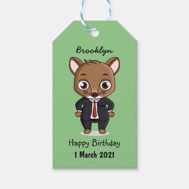 Cute rat cartoon illustration gift tags (Front)