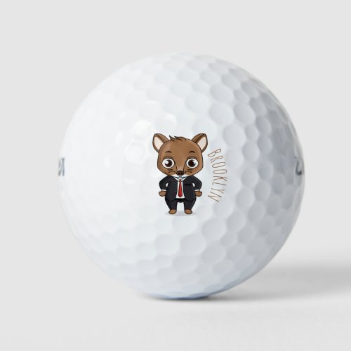 Cute rat cartoon illustration golf balls