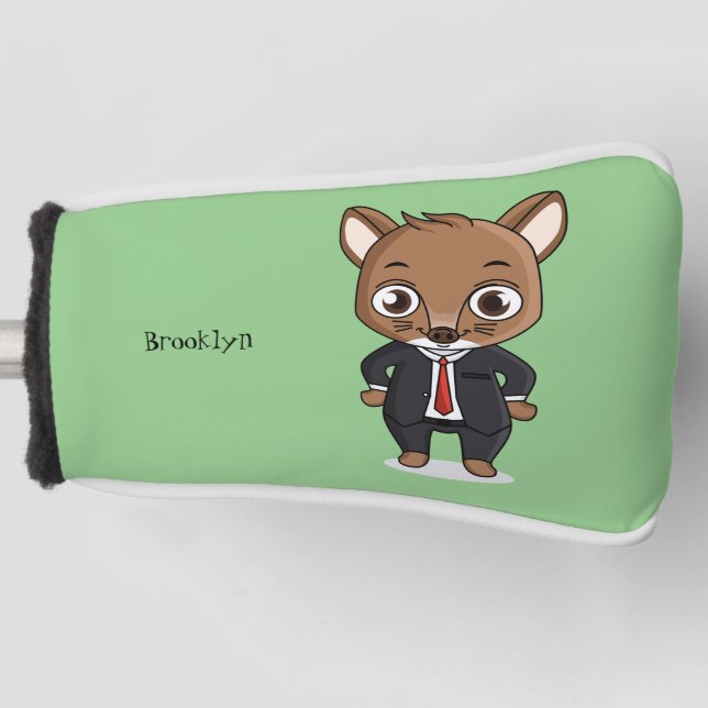 Cute rat cartoon illustration golf head cover (Front)