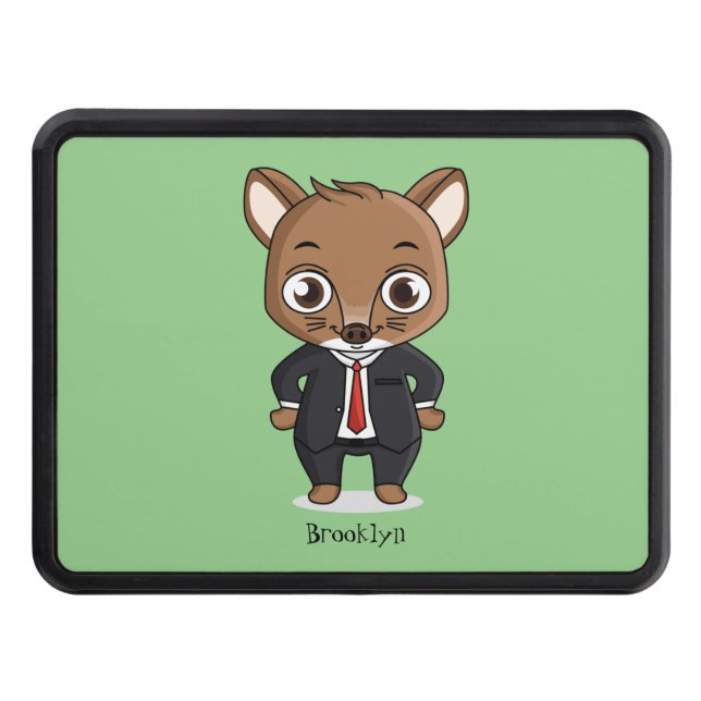 Cute rat cartoon illustration hitch cover (Front)