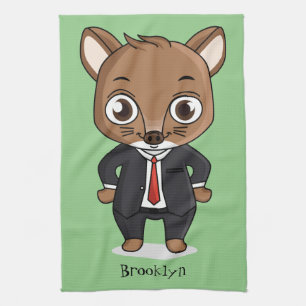 Cute rat cartoon illustration  kitchen towel