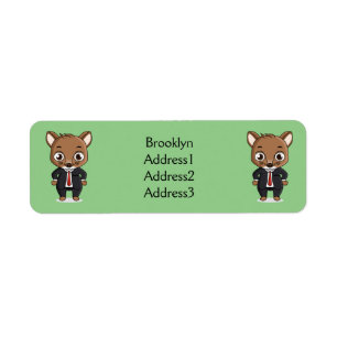 Cute rat cartoon illustration label