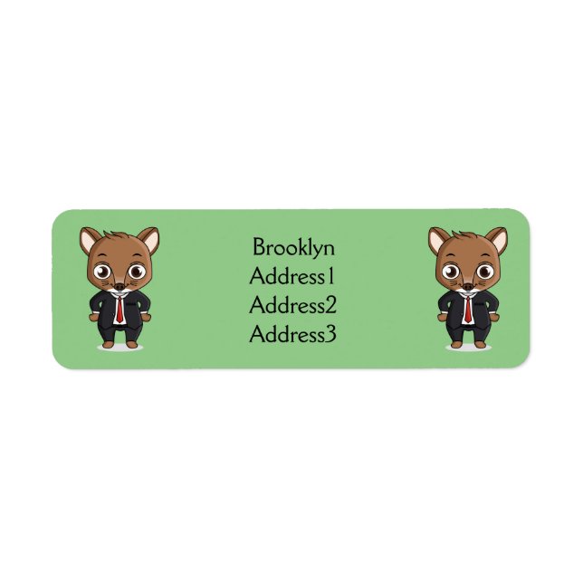 Cute rat cartoon illustration label (Front)