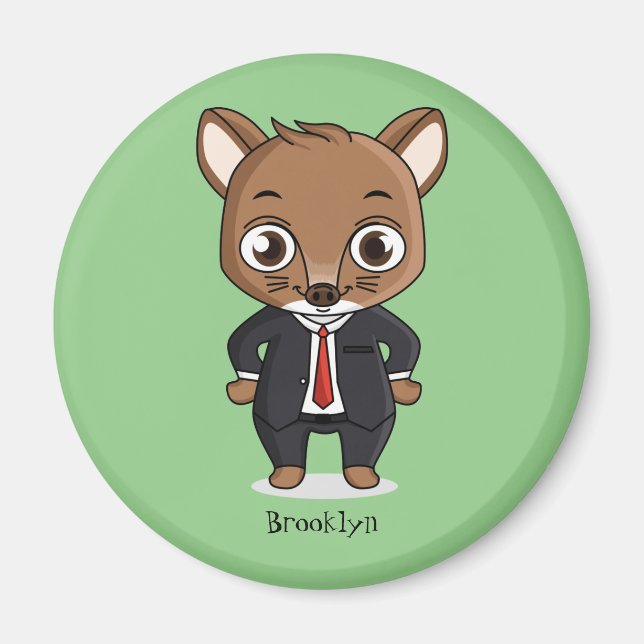 Cute rat cartoon illustration  magnet (Front)