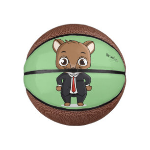 Cute rat cartoon illustration mini basketball