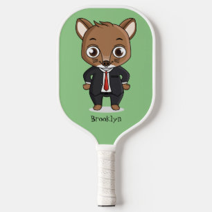 Cute rat cartoon illustration pickleball paddle