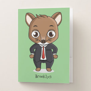 Cute rat cartoon illustration pocket folder