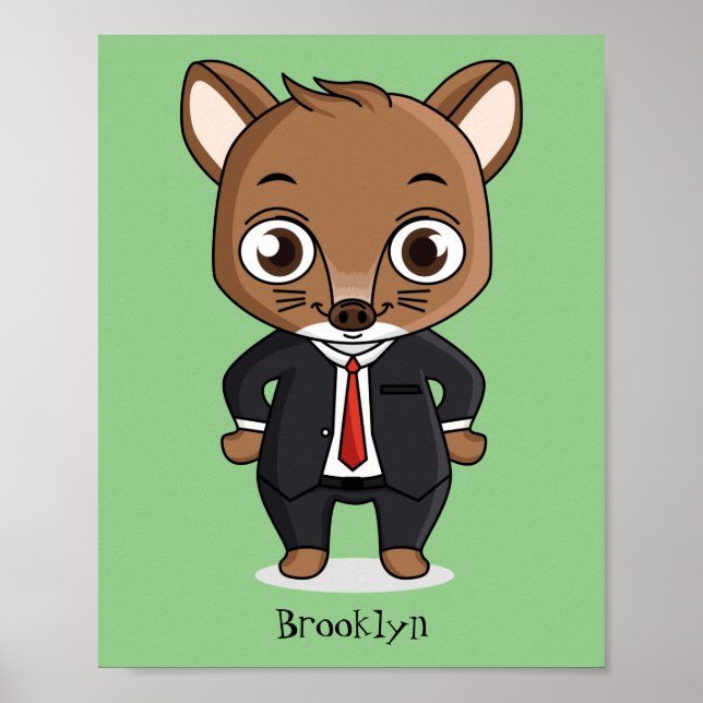 Cute rat cartoon illustration  poster (Front)