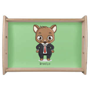 Cute rat cartoon illustration serving tray
