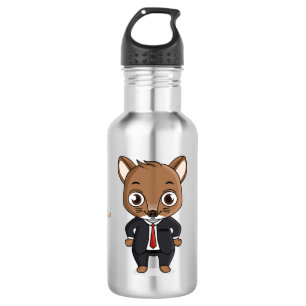 Cute rat cartoon illustration stainless steel water bottle