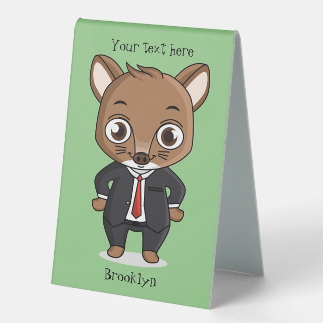 Cute rat cartoon illustration table tent (Front)