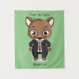 Cute rat cartoon illustration tapestry