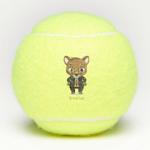 Cute rat cartoon illustration tennis balls