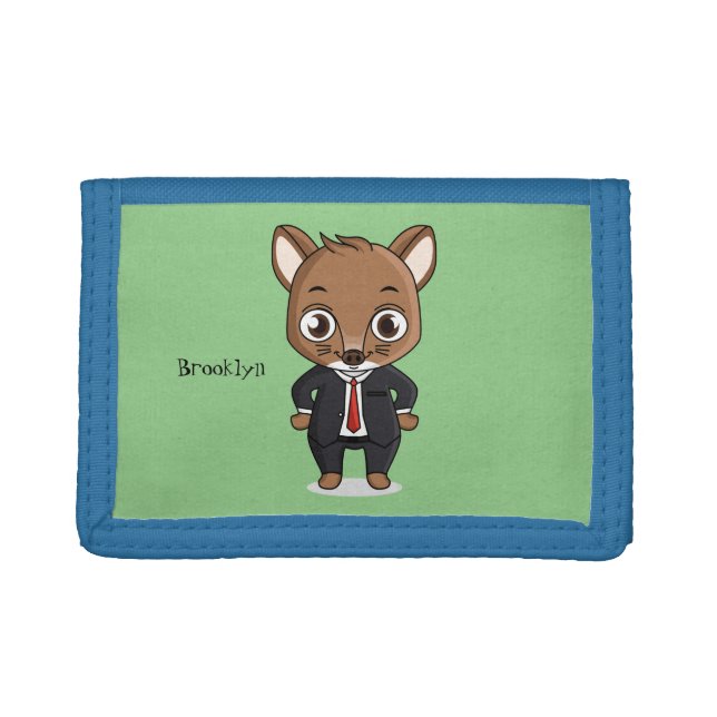 Cute rat cartoon illustration trifold wallet (Front)