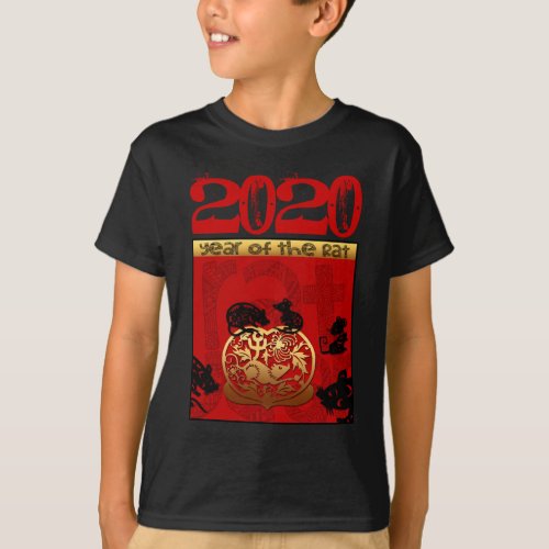 Cute Rat Chinese Year 2020 Zodiac Birthday Kids T T_Shirt