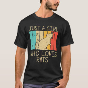 Cute Rat For Girls Kid Mouse Rat Lovers River Rat T-Shirt