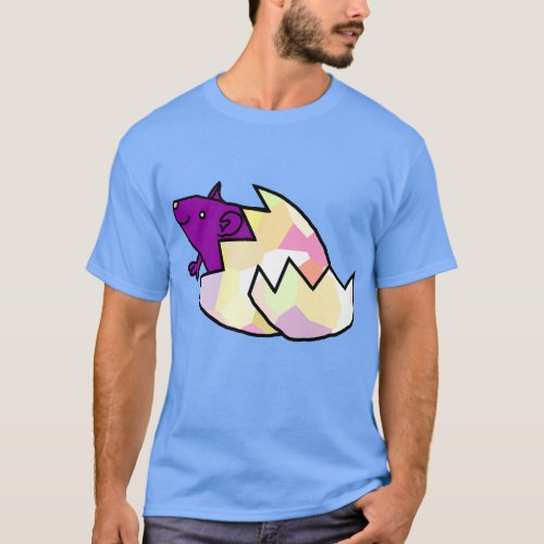 Cute Rat Hatching from Easter Egg T_Shirt