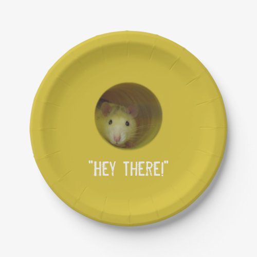 Cute Rat in Hole Funny Animal Paper Plates