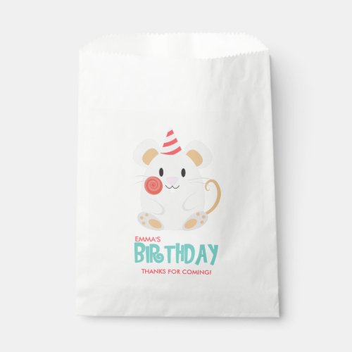 Cute Rat Kids Birthday Party Favor Bag